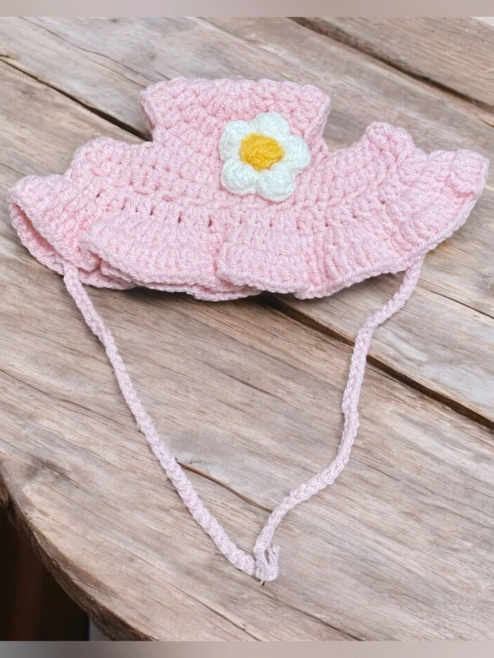 Handmade Crochet Pink Hat for Small Cats, Dogs